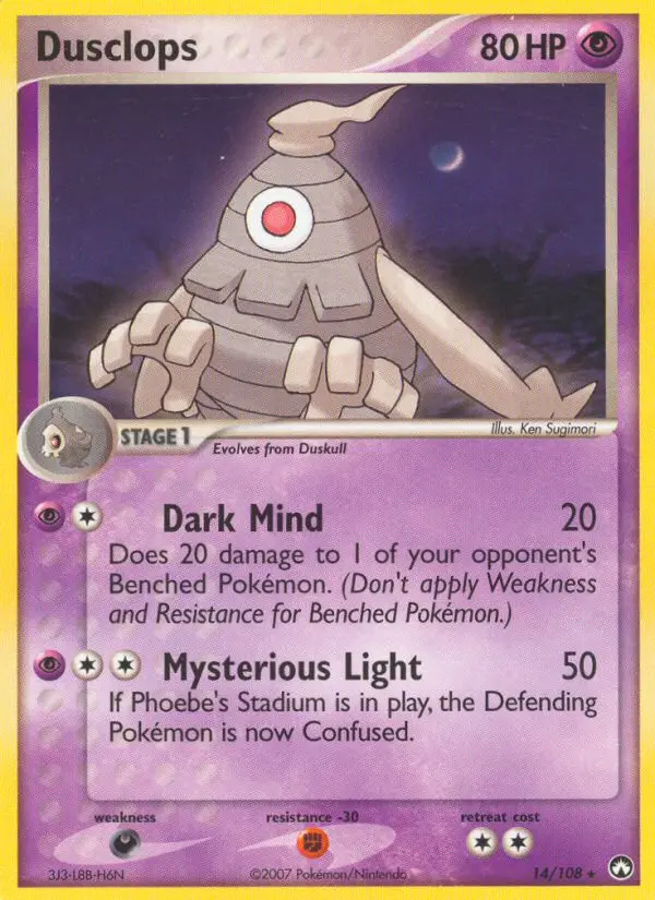 Dusclops Rare Pokemon card #14 from Power Keepers