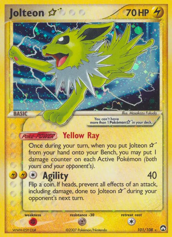 Jolteon Star Rare Pokemon card #101 from Power Keepers