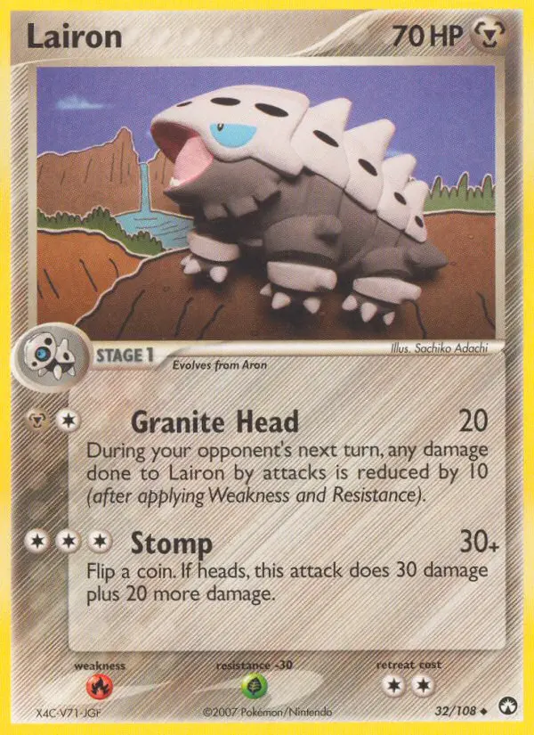 Lairon Uncommon Pokemon card #32 from Power Keepers