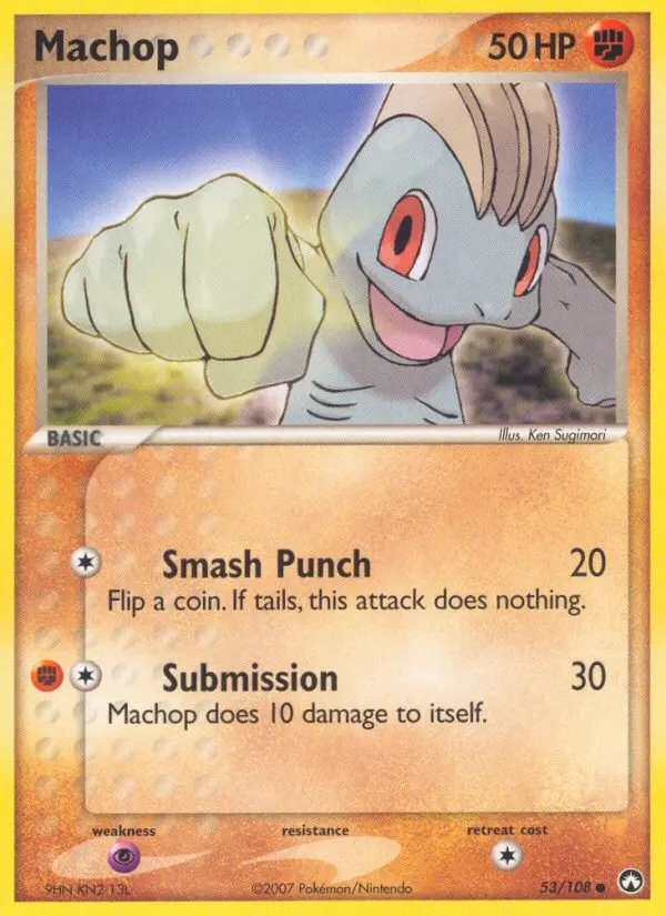 Machop Common Pokemon card #53 from Power Keepers