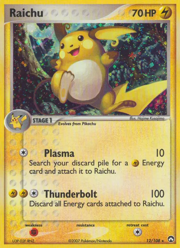 Raichu Rare Pokemon card #12 from Power Keepers