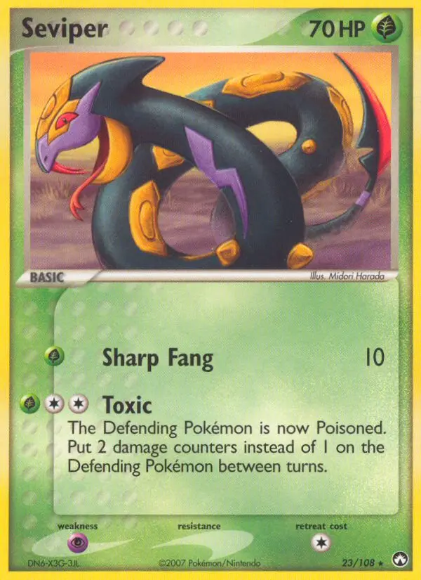 Seviper Rare Pokemon card #23 from Power Keepers