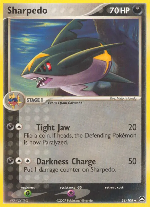 Sharpedo Uncommon Pokemon card #38 from Power Keepers