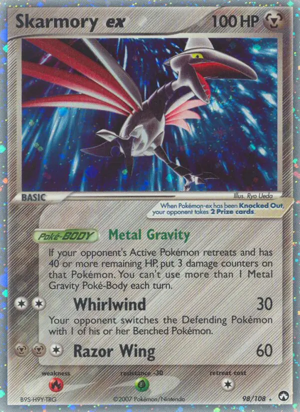 Skarmory ex Rare Pokemon card #98 from Power Keepers