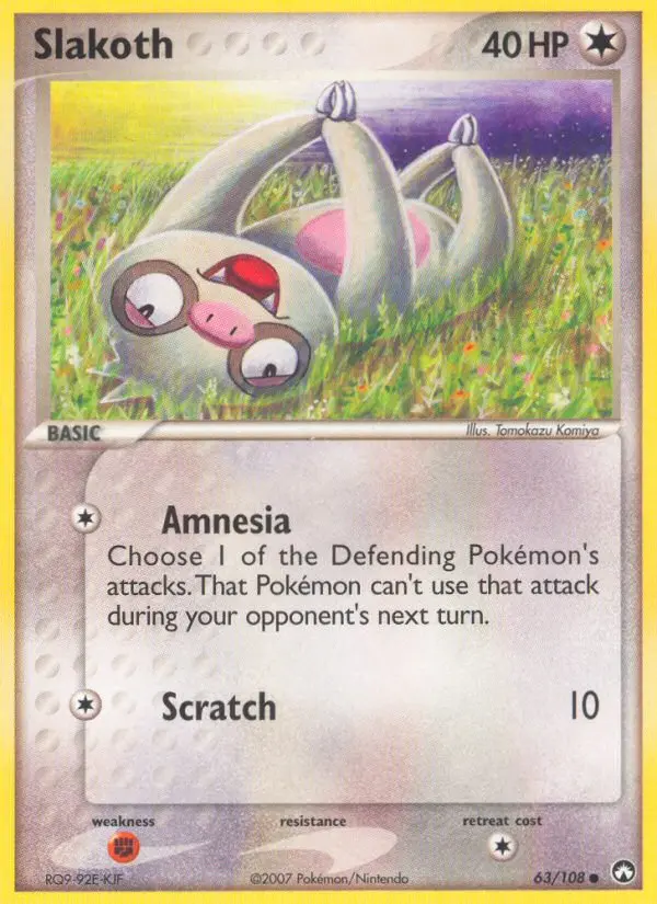 Slakoth Common Pokemon card #63 from Power Keepers