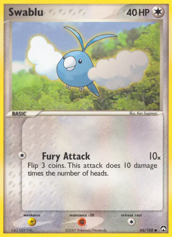 Swablu Common Pokemon card #66 from Power Keepers