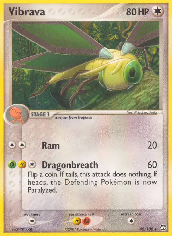 Vibrava Uncommon Pokemon card #40 from Power Keepers