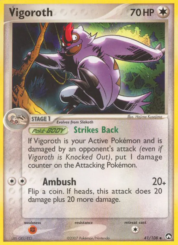 Vigoroth Uncommon Pokemon card #41 from Power Keepers