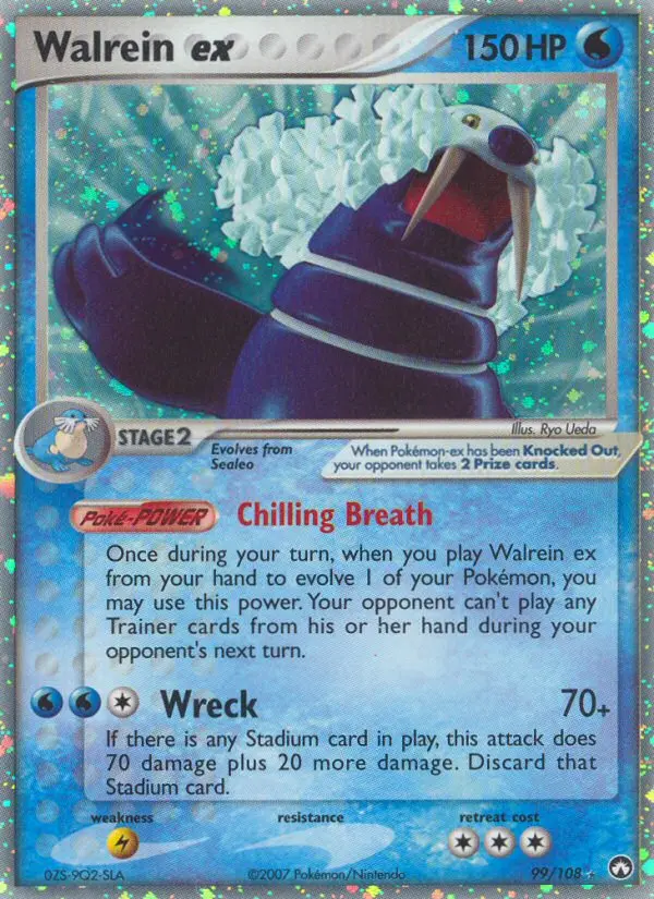 Walrein ex Rare Pokemon card #99 from Power Keepers