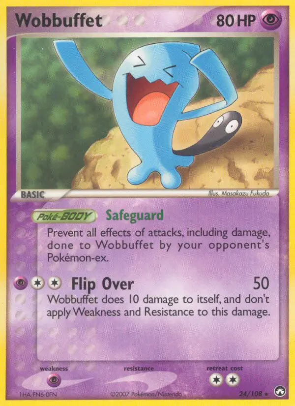 Wobbuffet Rare Pokemon card #24 from Power Keepers