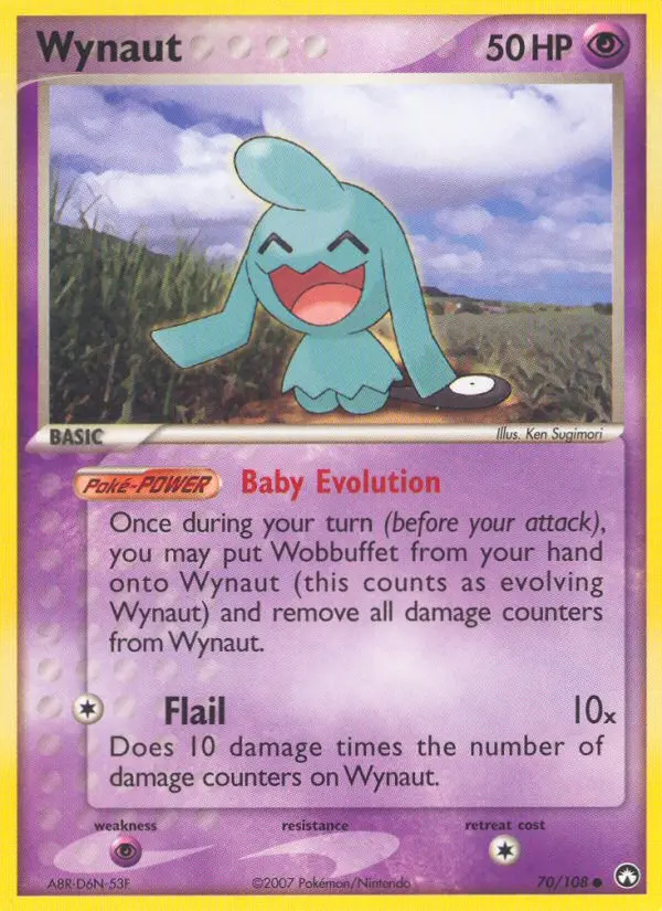 Wynaut Common Pokemon card #70 from Power Keepers