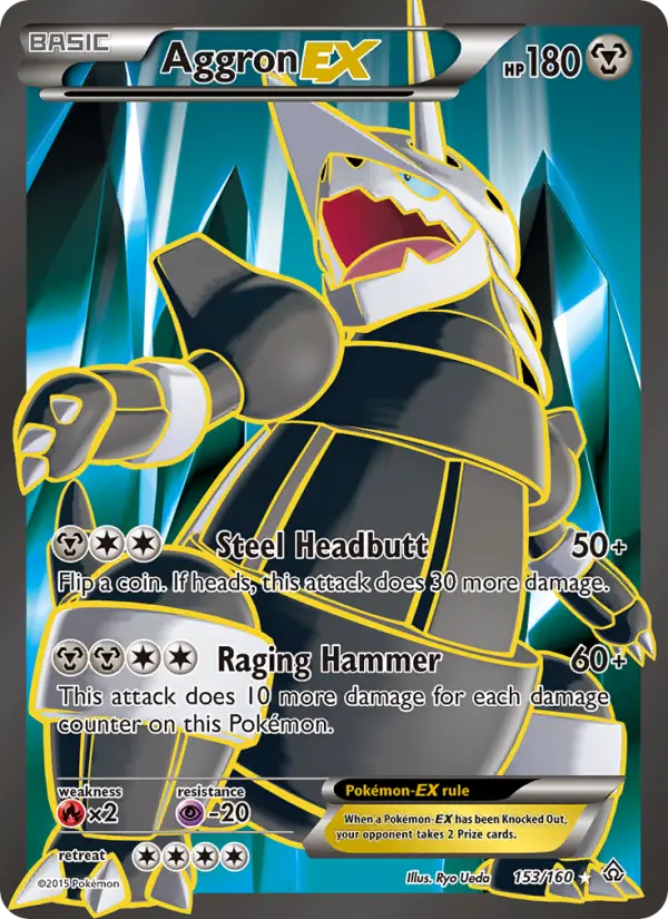 Aggron EX Ultra Rare Pokemon card #153 from Primal Clash