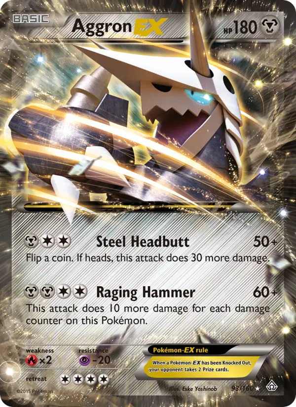 Aggron EX Ultra Rare Pokemon card #93 from Primal Clash