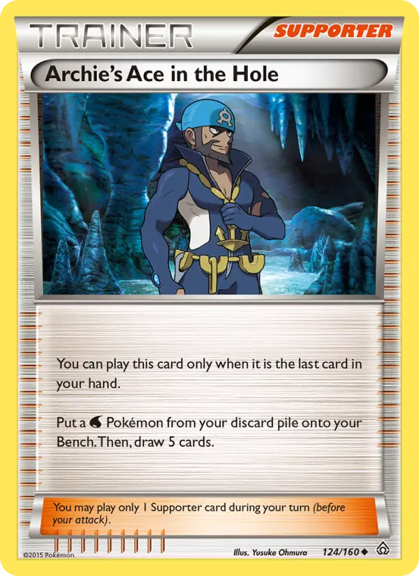 Archie's Ace in the Hole Uncommon Pokemon card #124 from Primal Clash
