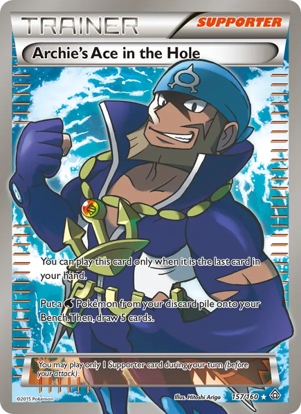 Archie's Ace in the Hole Ultra Rare Pokemon card #157 from Primal Clash
