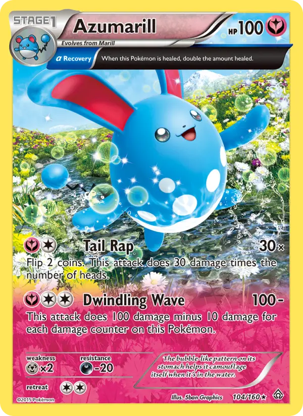 Azumarill Rare Pokemon card #104 from Primal Clash