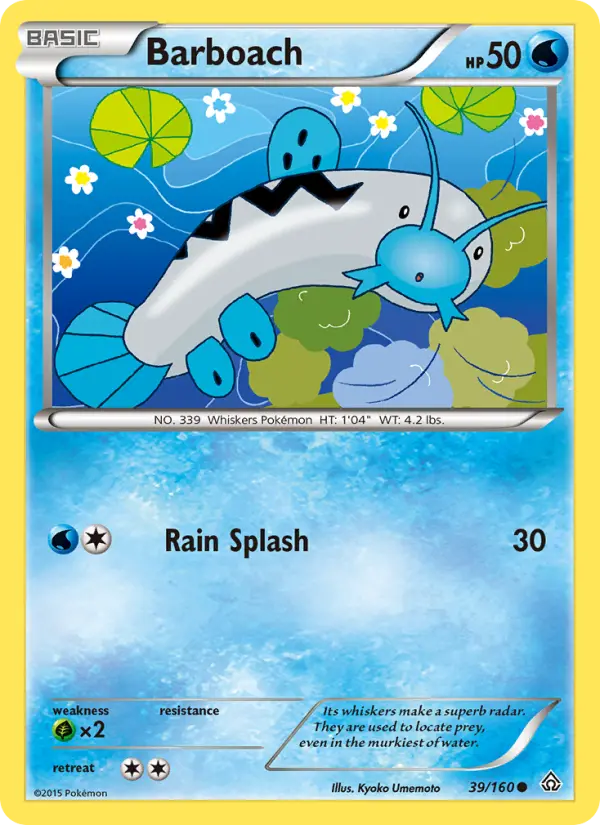 Barboach Common Pokemon card #39 from Primal Clash