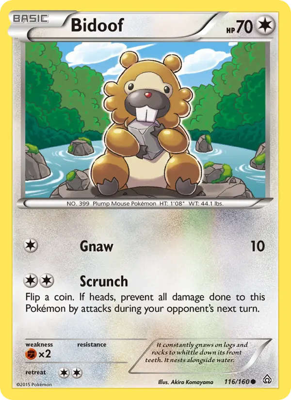 Bidoof Common Pokemon card #116 from Primal Clash