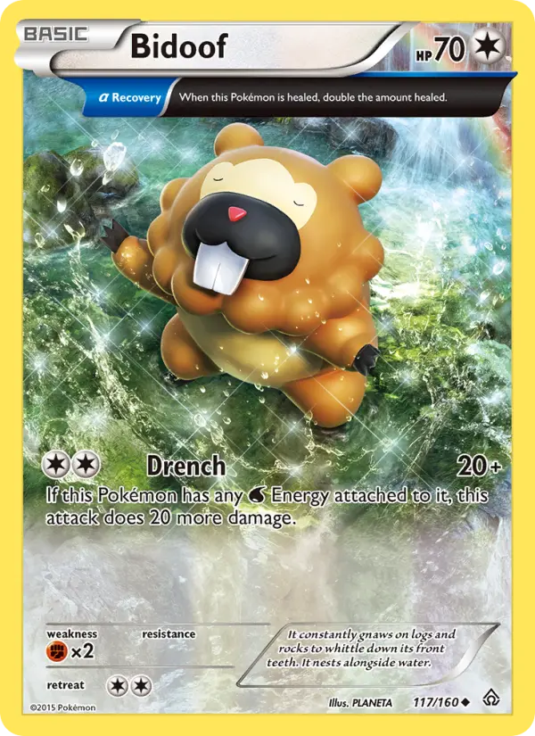 Bidoof Uncommon Pokemon card #117 from Primal Clash