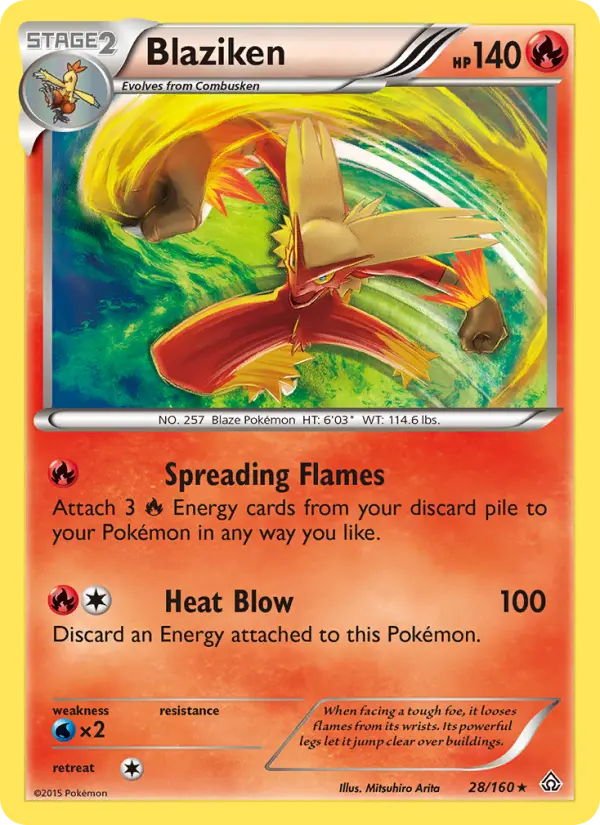 Blaziken Rare Pokemon card #28 from Primal Clash