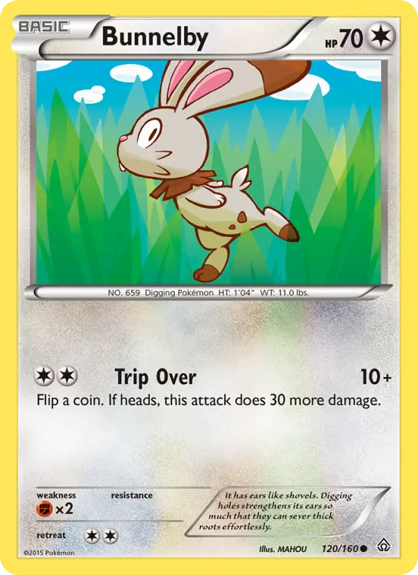 Bunnelby Common Pokemon card #120 from Primal Clash