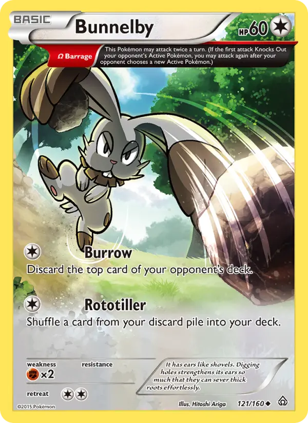 Bunnelby Uncommon Pokemon card #121 from Primal Clash