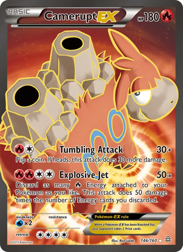 Camerupt EX Ultra Rare Pokemon card #146 from Primal Clash