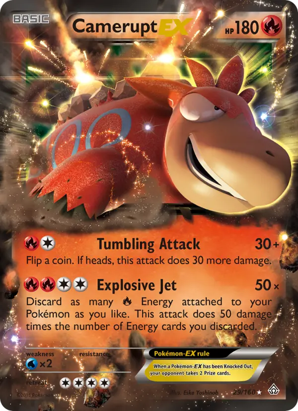 Camerupt EX Ultra Rare Pokemon card #29 from Primal Clash