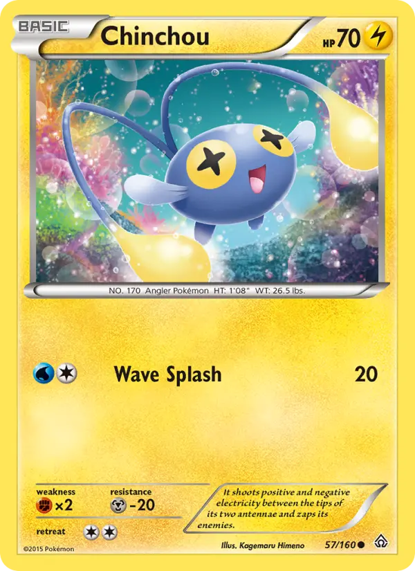 Chinchou Common Pokemon card #57 from Primal Clash