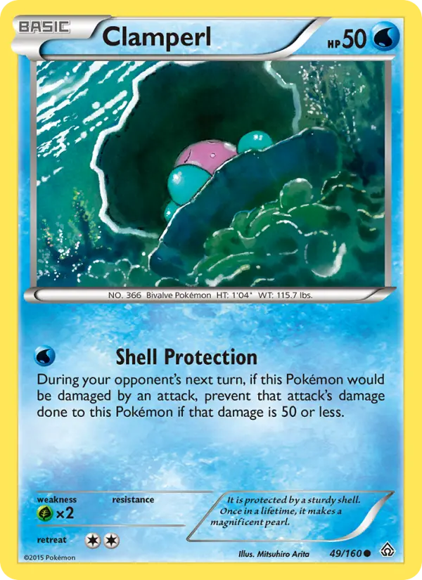 Clamperl Common Pokemon card #49 from Primal Clash