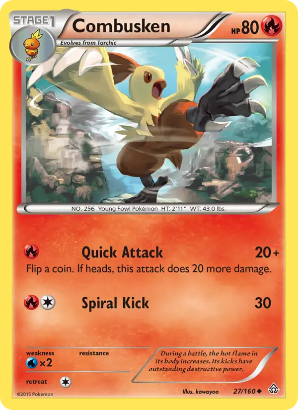 Combusken Uncommon Pokemon card #27 from Primal Clash