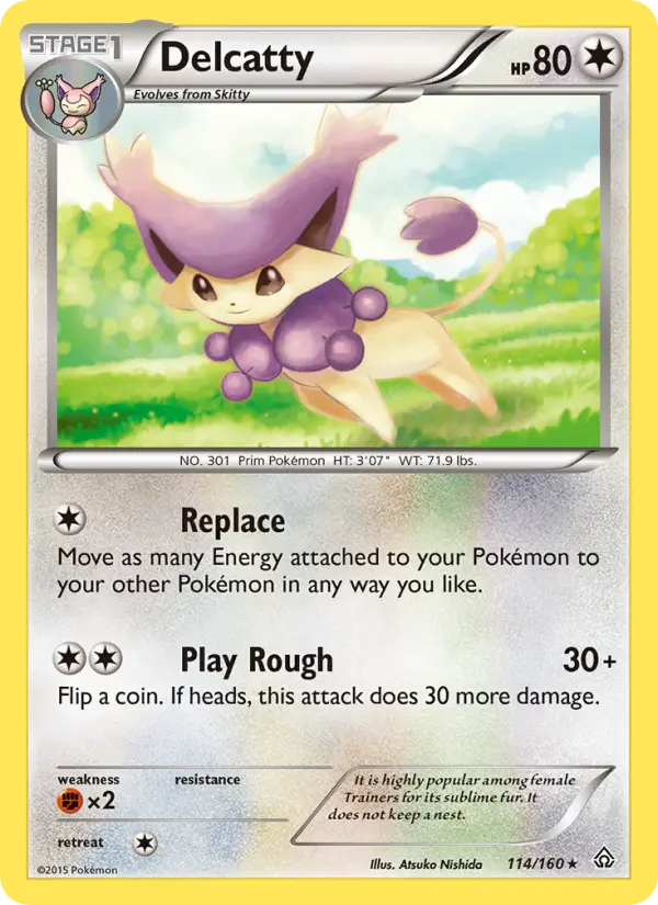Delcatty Rare Pokemon card #114 from Primal Clash