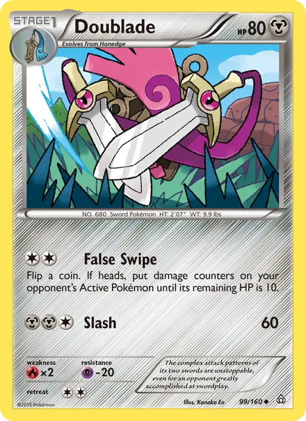 Doublade Uncommon Pokemon card #99 from Primal Clash