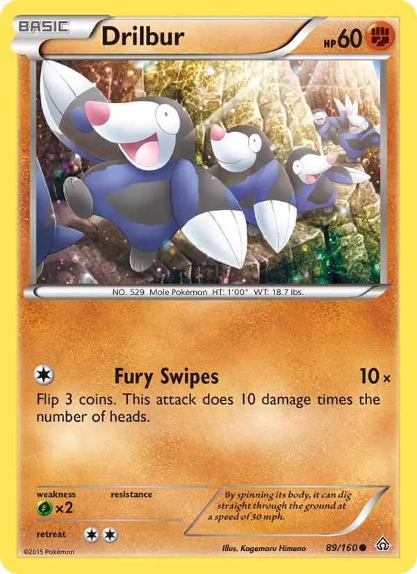 Drilbur Common Pokemon card #89 from Primal Clash
