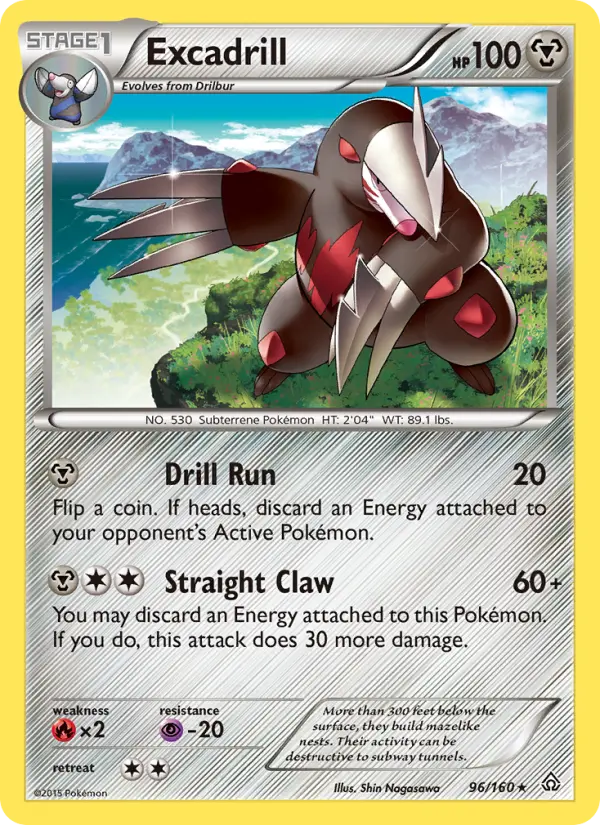 Excadrill Rare Pokemon card #96 from Primal Clash