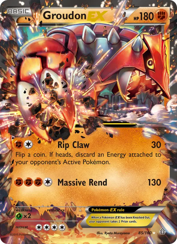 Groudon EX Ultra Rare Pokemon card #85 from Primal Clash
