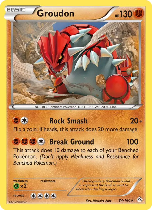 Groudon Rare Pokemon card #84 from Primal Clash