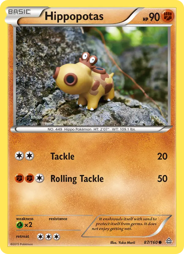 Hippopotas Common Pokemon card #87 from Primal Clash