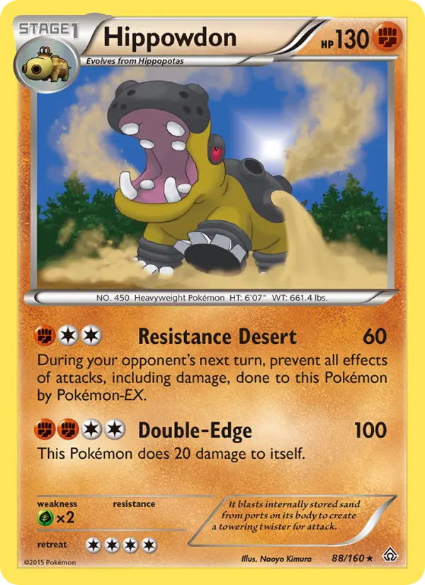 Hippowdon Rare Pokemon card #88 from Primal Clash