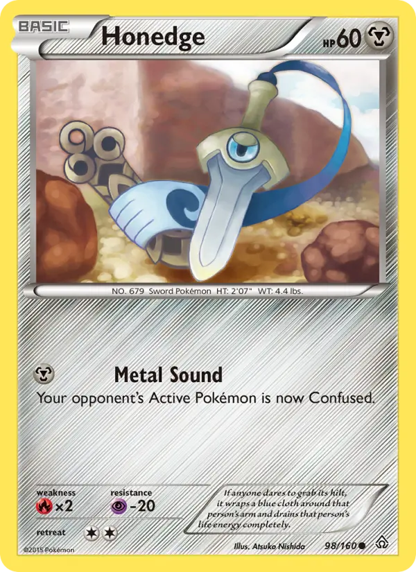 Honedge Common Pokemon card #98 from Primal Clash