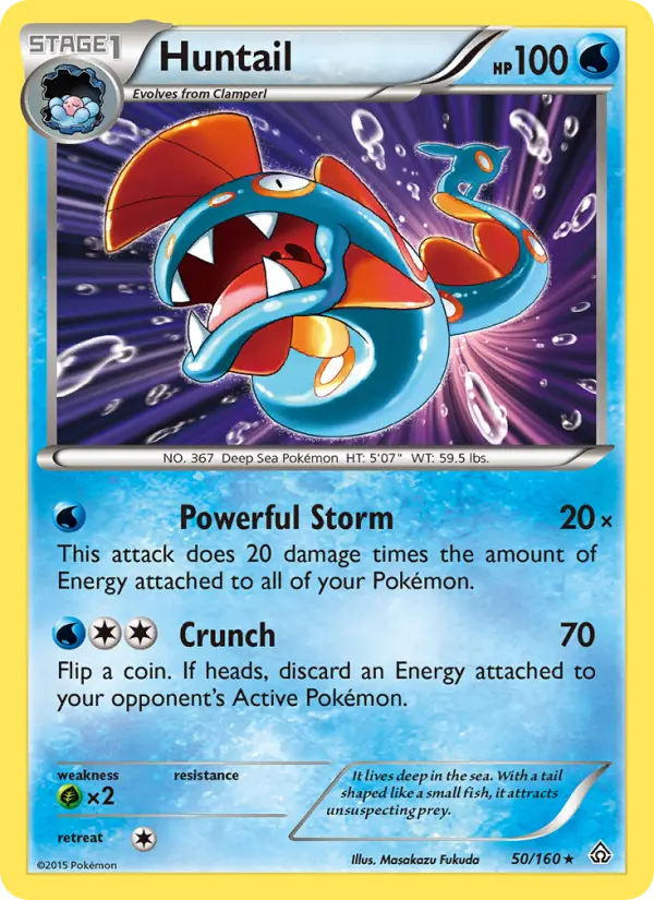 Huntail Rare Pokemon card #50 from Primal Clash