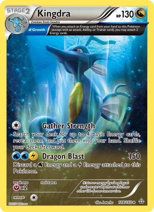 Kingdra Rare Pokemon card #108 from Primal Clash