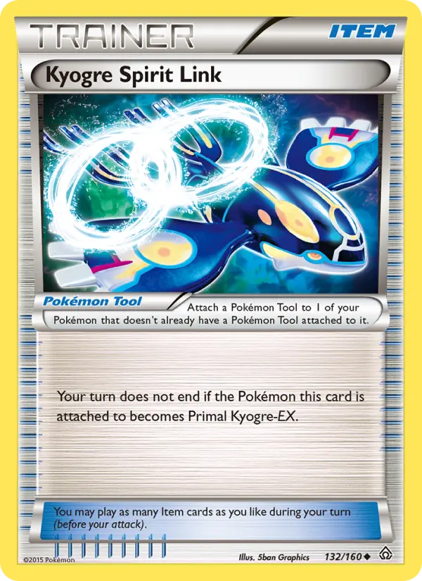 Kyogre Spirit Link Uncommon Pokemon card #132 from Primal Clash
