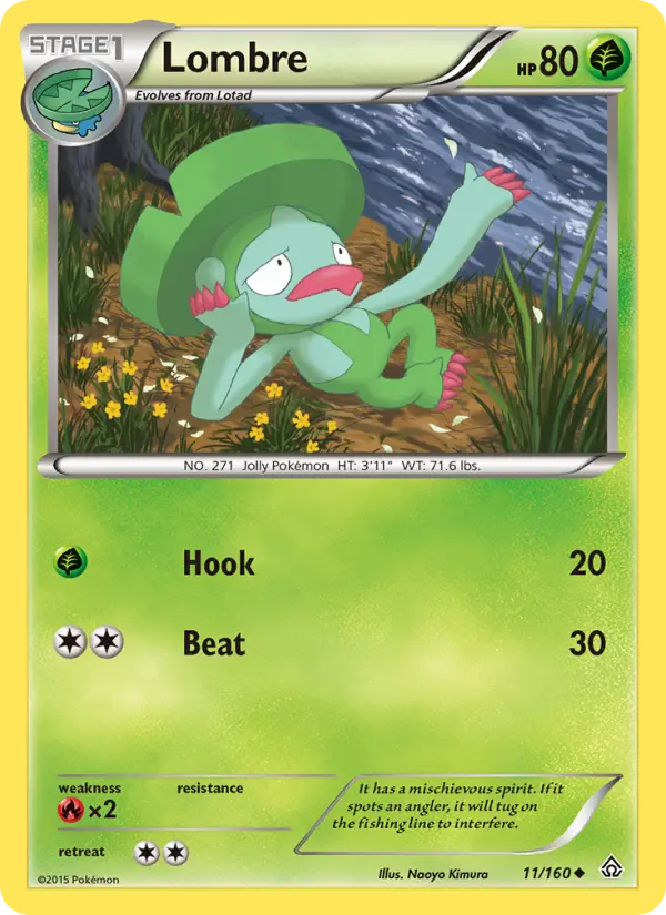 Lombre Uncommon Pokemon card #11 from Primal Clash