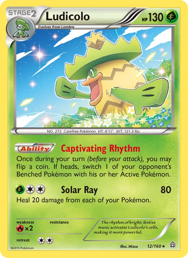 Ludicolo Rare Pokemon card #12 from Primal Clash