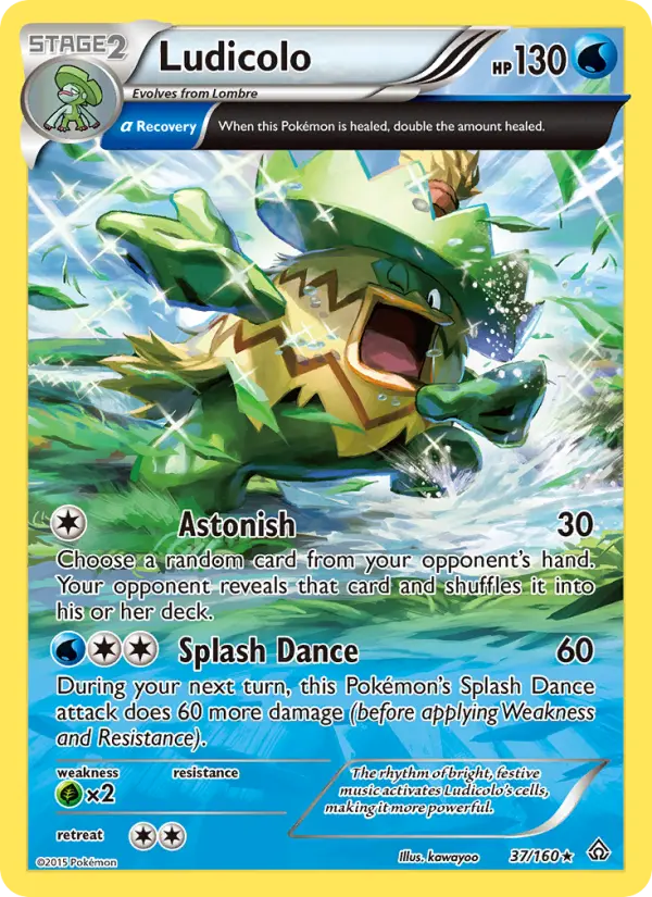 Ludicolo Rare Pokemon card #37 from Primal Clash
