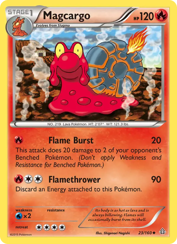 Magcargo Uncommon Pokemon card #23 from Primal Clash