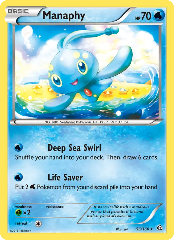Manaphy Rare Pokemon card #56 from Primal Clash