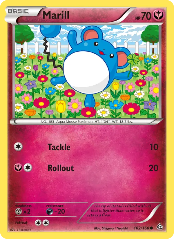 Marill Common Pokemon card #102 from Primal Clash