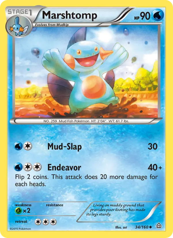 Marshtomp Uncommon Pokemon card #34 from Primal Clash
